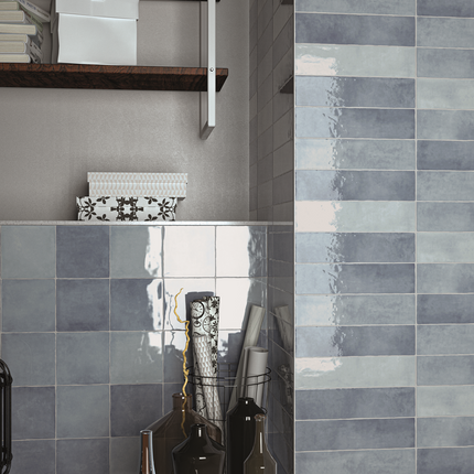 Wandtegel handvorm 13x13 Moos Sky glans