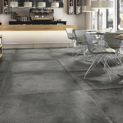 Betonlook vloertegel 120x120 Grafton Antraciet