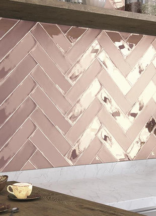 Wandtegel 7,5x30 Colonial Pink mat
